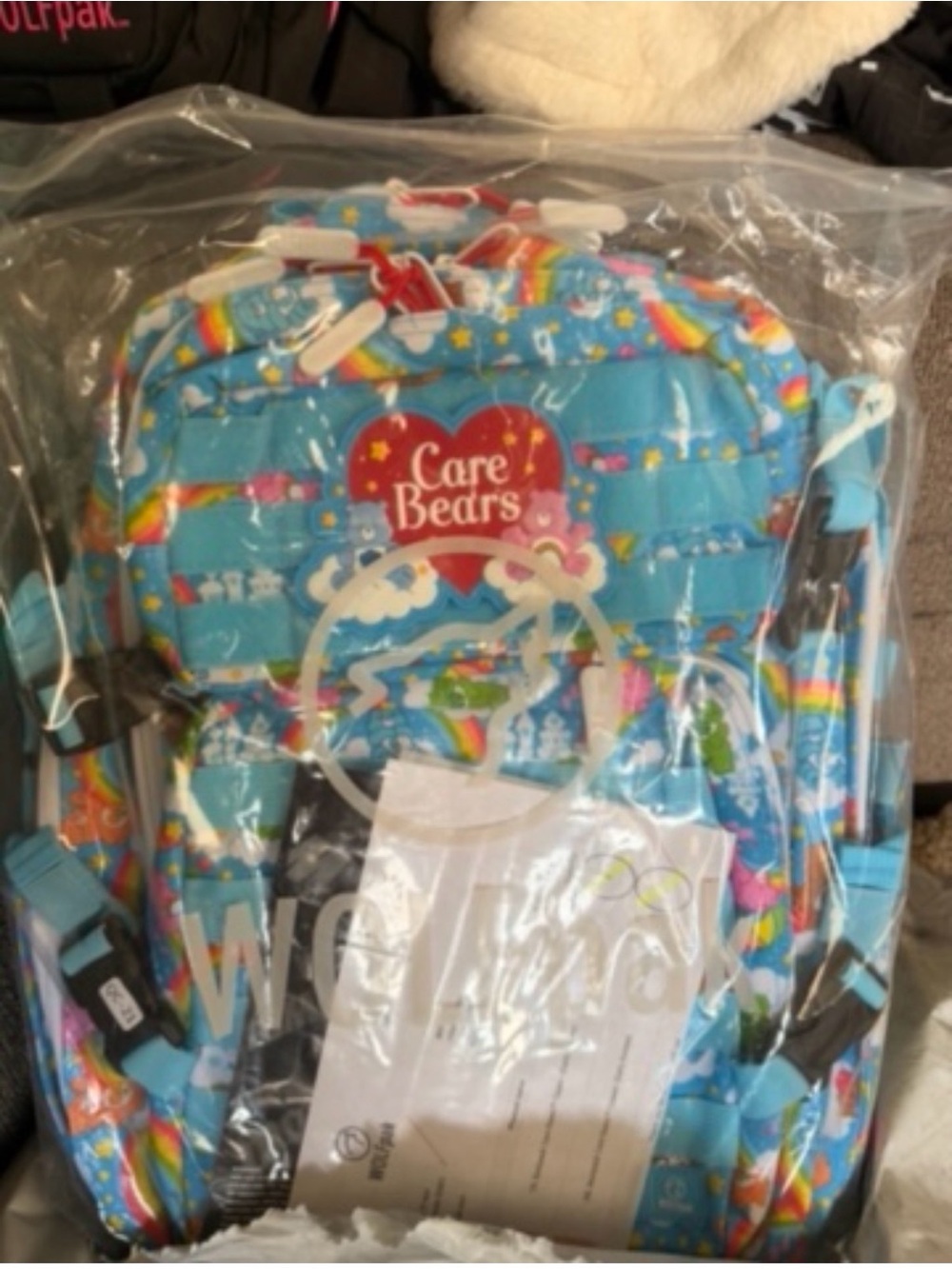 Care Bears Kids Rainbow Pattern Blue Backpack